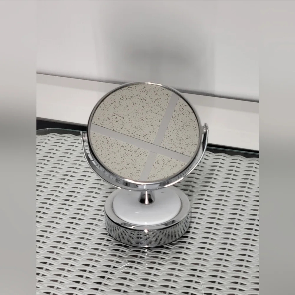 Small Silver Swivel Vanity Mirror